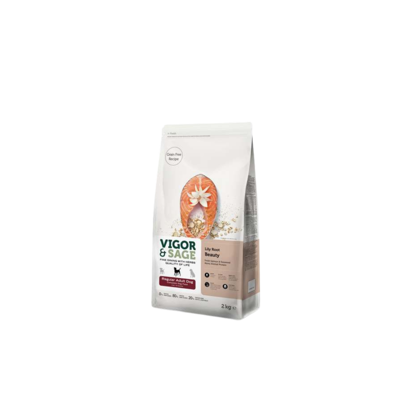 Vigor&Sage Lily Root Beauty - Nourriture chien adulte régulier 2 Kg