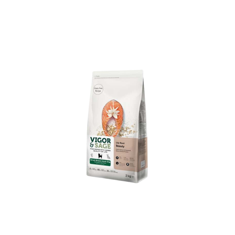 Vigor&Sage Lily Root Beauty - Nourriture chien adulte mini race 2 Kg