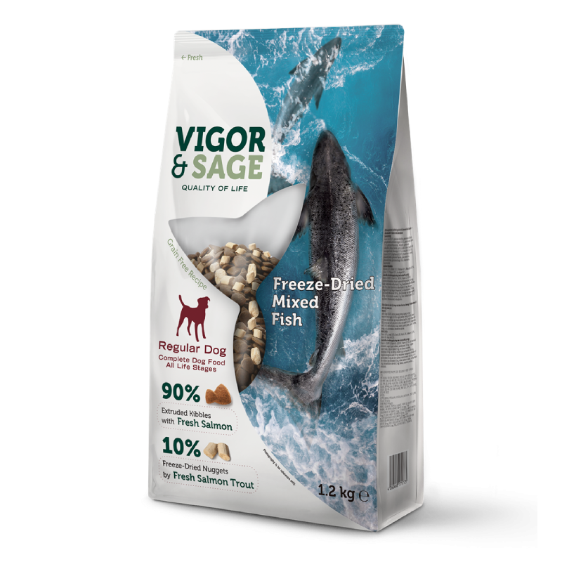 Vigor & Sage Freeze-Dried Mixed Chien - Nourriture complète pour chien de tout âge