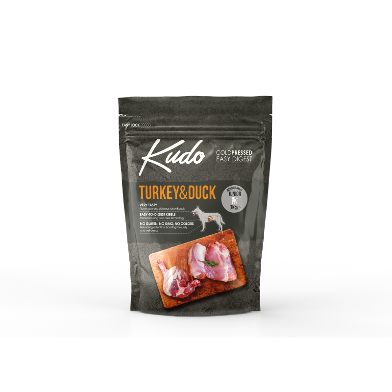 TURKEY & DUCK MEDIUM-MAXI JUNIOR 3 kg - KUDO